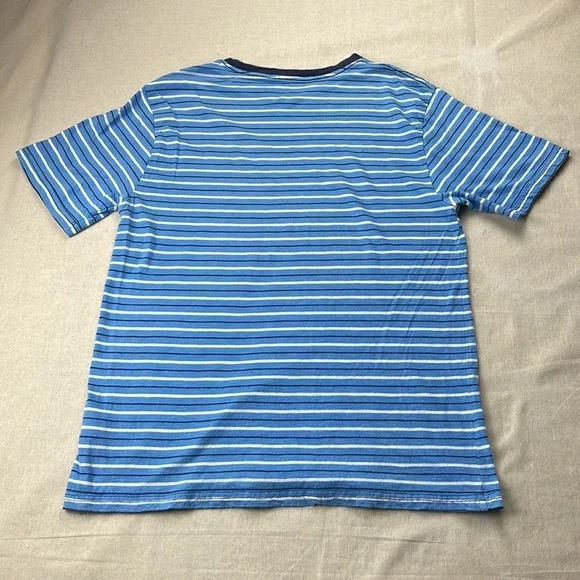 Polo Ralph Lauren Shirt Boys Large 14-16 Blue Stripe Short Sleeve Crewneck Shirt - Picture 3 of 9